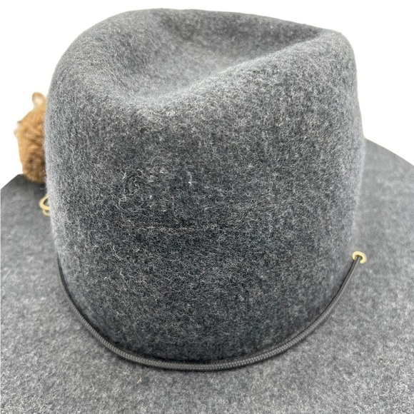 WESTERLIND Wool Felt Hat With Cord & Pom Poms Gray